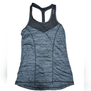 Reebok Womens Slim fit Grey/Gray Workout athletic Stretchy  Racer back Top NWT